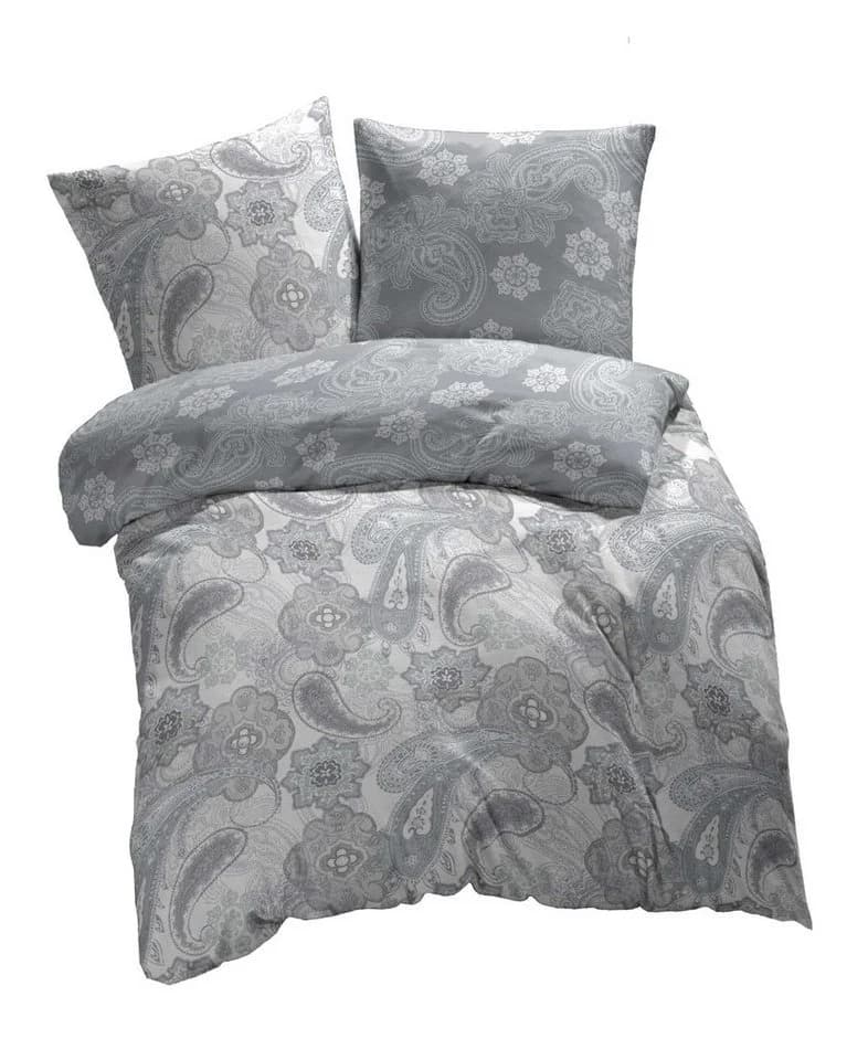 etérea Mako-Satin Bettwäsche Florina Paisley Grau 3-teilig - Bild 2