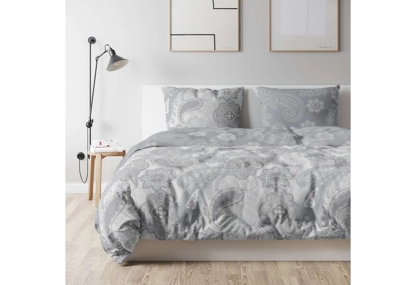 etérea Mako-Satin Bettwäsche Florina Paisley Grau 3-teilig - Bild 3