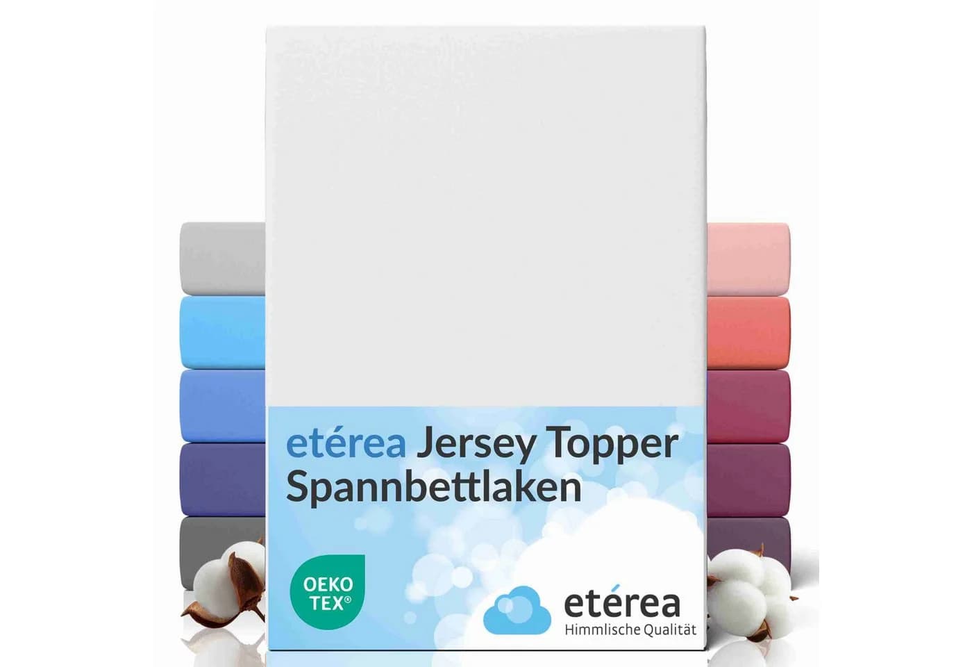 etérea Comfort Jersey Spannbettlaken Weiss 100% Baumwolle - Bild 2