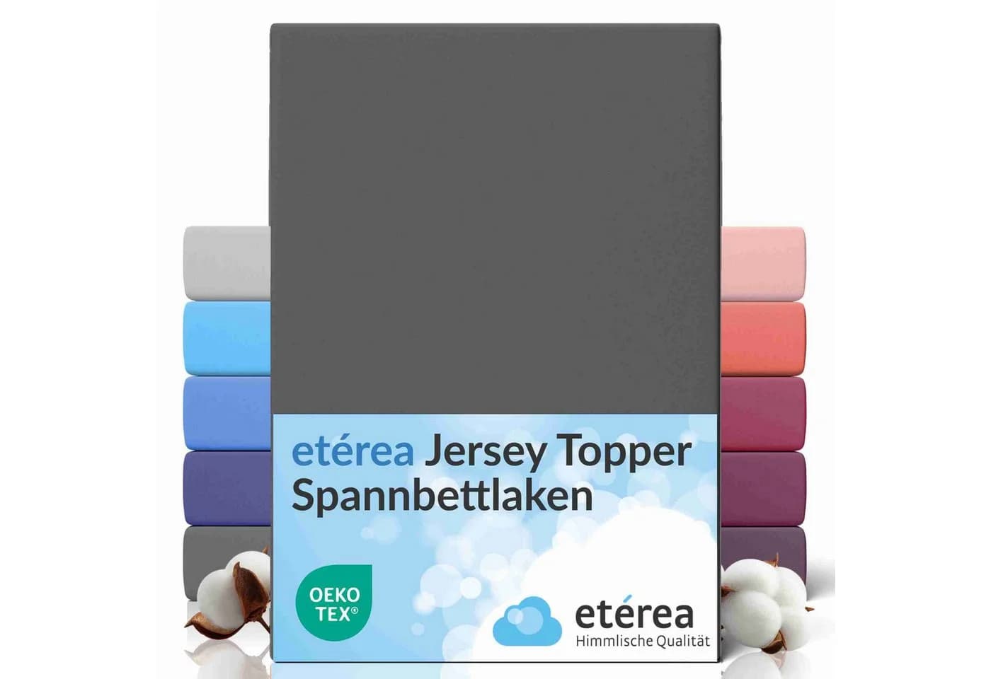 etérea Comfort Jersey Spannbettlaken Anthrazit 100% Baumwolle - Bild 2