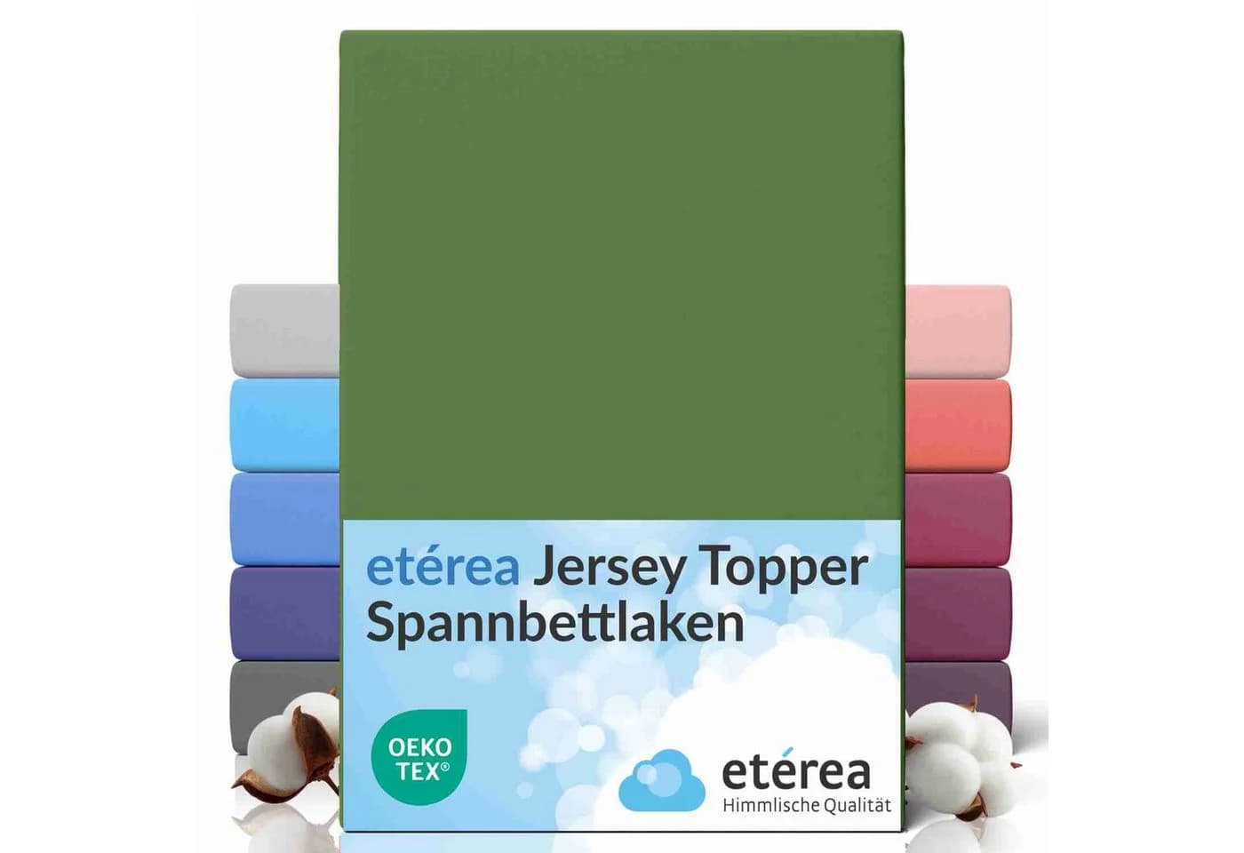 etérea Comfort Jersey Spannbettlaken Grün Rundumgummi - Bild 2