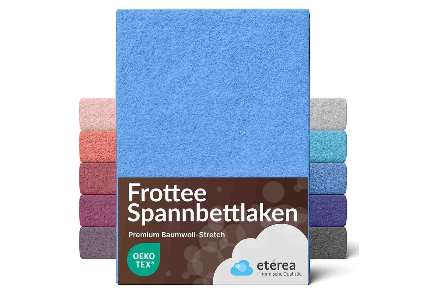 etérea Frottee Spannbettlaken Rundumgummizug Baumwolle Blau - Bild 2