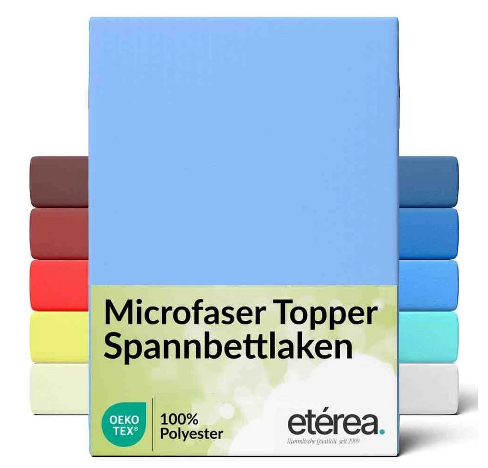 etérea Spannbettlaken Microfaser Topper Rundumgummi Blau - Bild 2