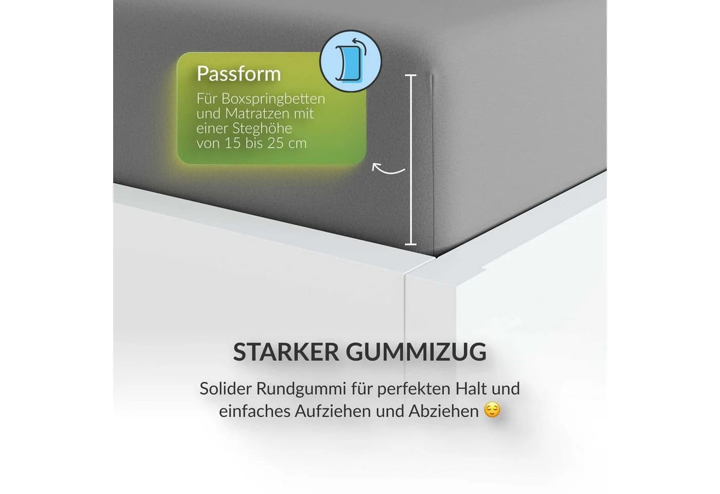 etérea Kinder Spannbettlaken 2er-Pack Grau Microfaser - Bild 4