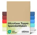 etérea Spannbettlaken Microfaser Topper Beige Rundumgummi Bild 2