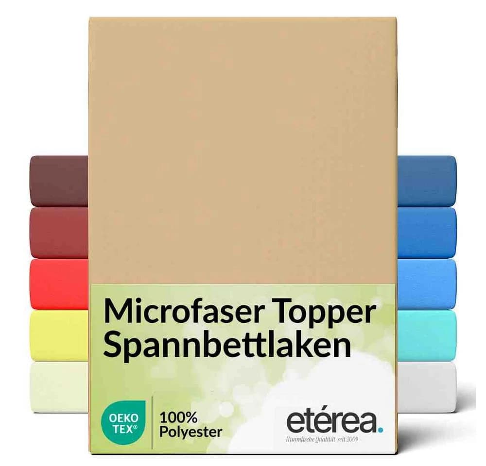 etérea Spannbettlaken Microfaser Topper Beige Rundumgummi - Bild 2