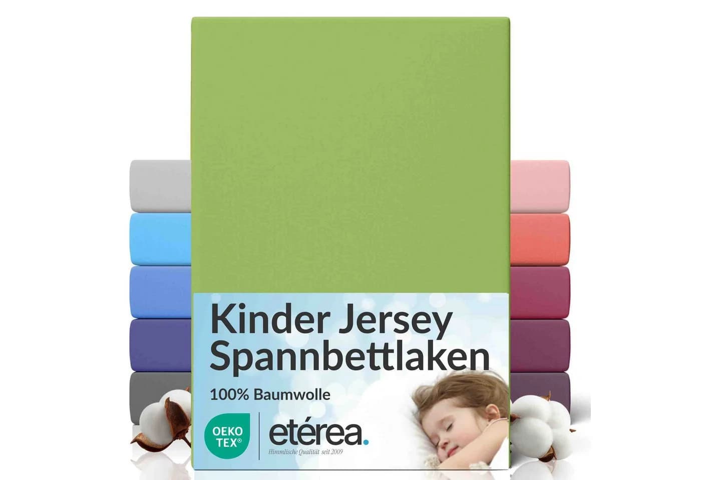 etérea Comfort Jersey Spannbettlaken 100% Baumwolle Grün - Bild 2