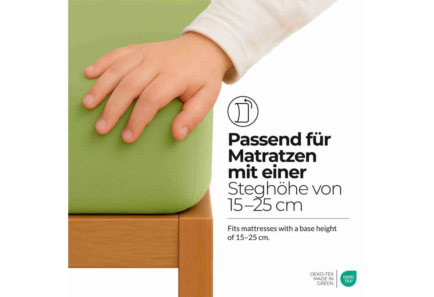 etérea Comfort Jersey Spannbettlaken 100% Baumwolle Grün - Bild 3