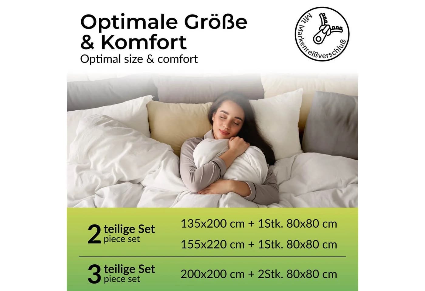 etérea Premium Jersey Bettwäsche Grau 2-teilig mit Federmuster - Bild 4