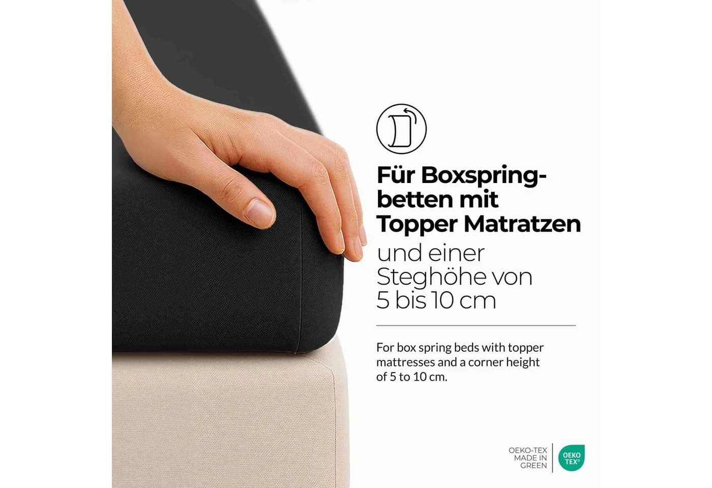 etérea Spannbettlaken Jersey Schwarz 100% Baumwolle - Bild 3