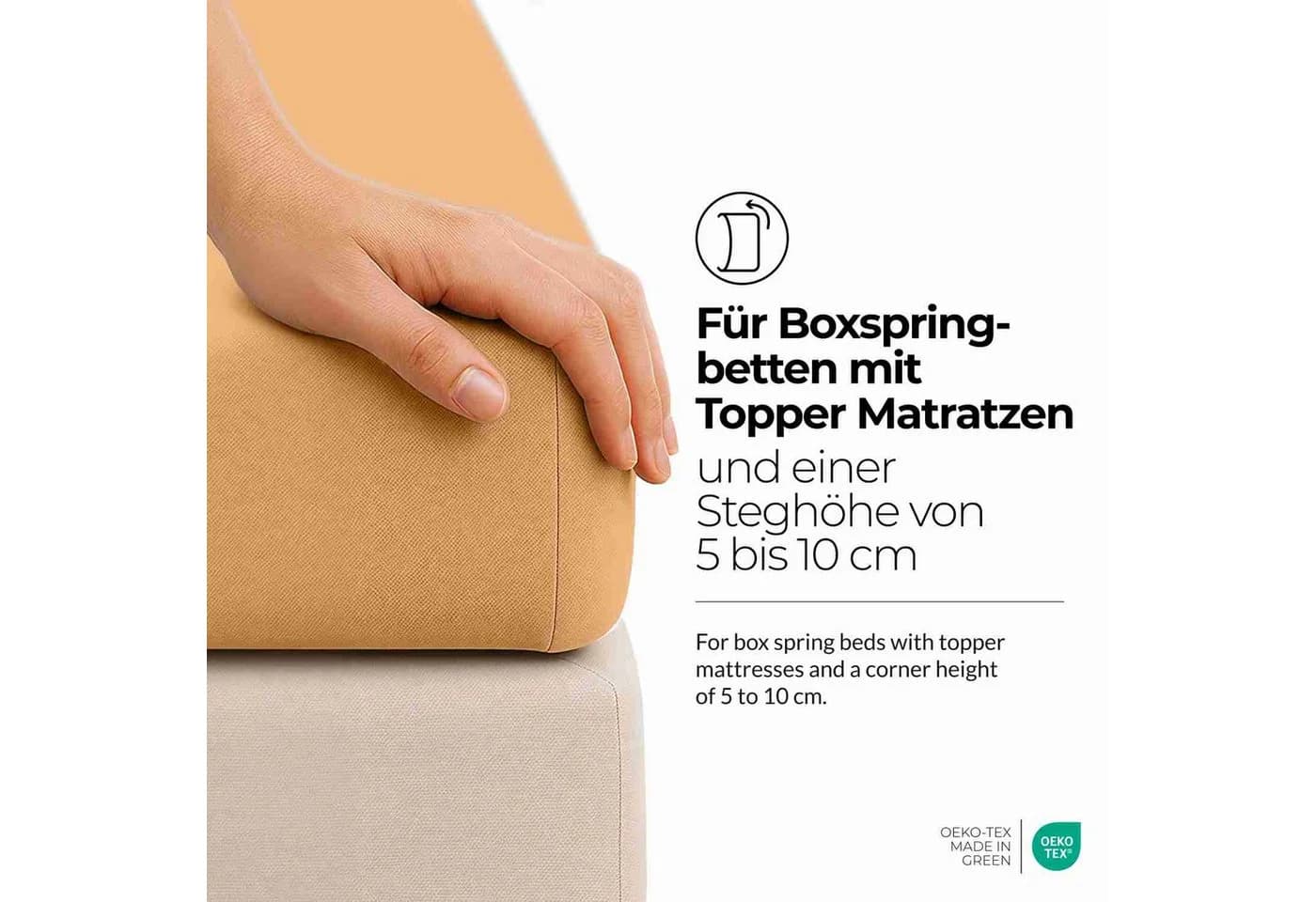 etérea Spannbettlaken Jersey 100% Baumwolle Sand 120x200 cm - Bild 3