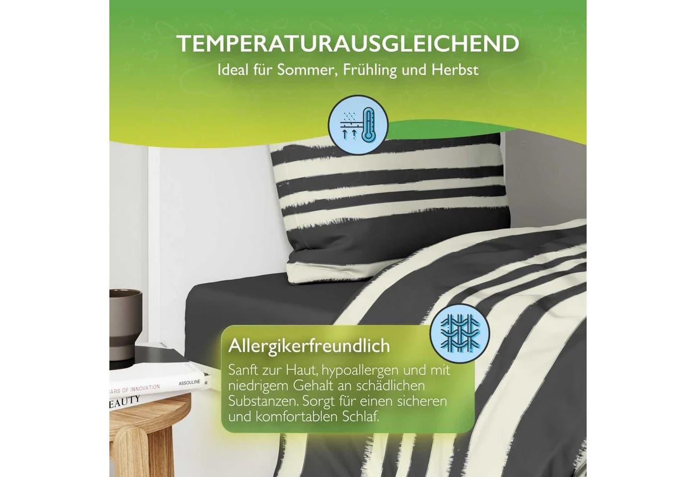 etérea Himmlische Qualität Bettwäsche Microfaser Streifen - Bild 3