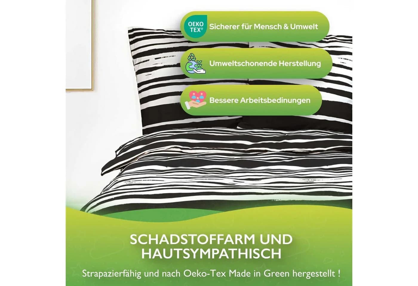 etérea Himmlische Qualität Bettwäsche Microfaser Streifen - Bild 4
