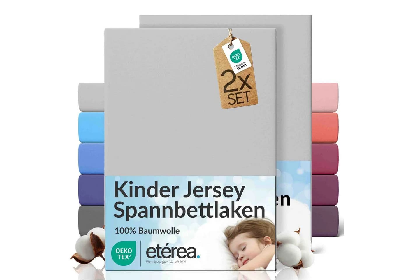 étérea Himmlische Qualität Spannbettlaken Comfort Jersey 2er Set - Bild 2