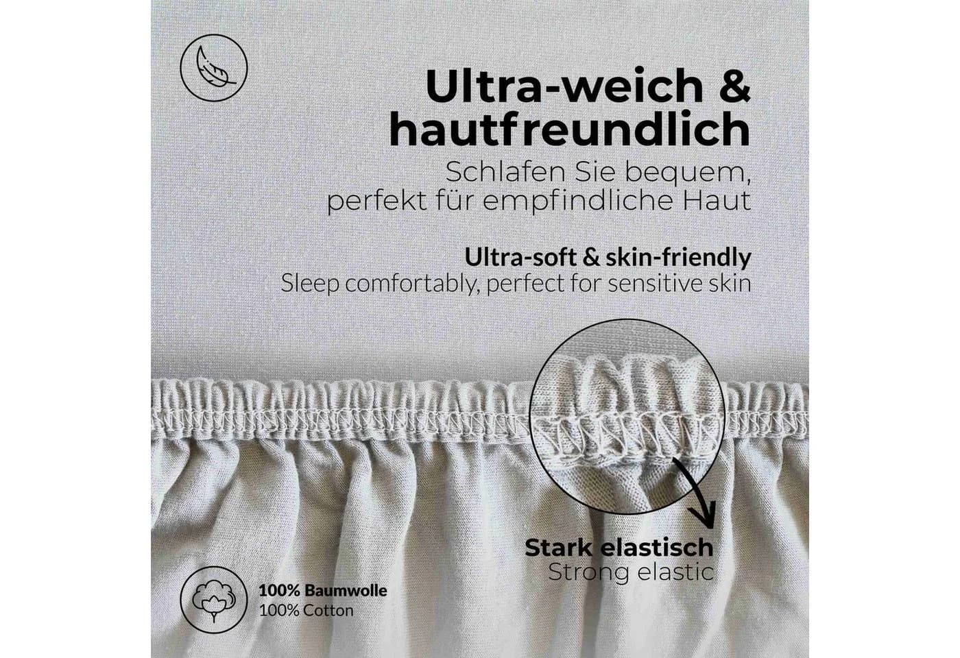 étérea Himmlische Qualität Spannbettlaken Comfort Jersey 2er Set - Bild 4