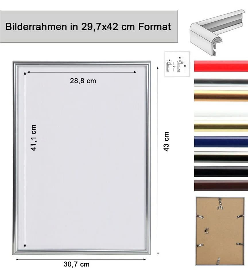 IDEAL TREND Bilderrahmen Kunststoff Wanddeko Collage Poster Gold - Bild 4