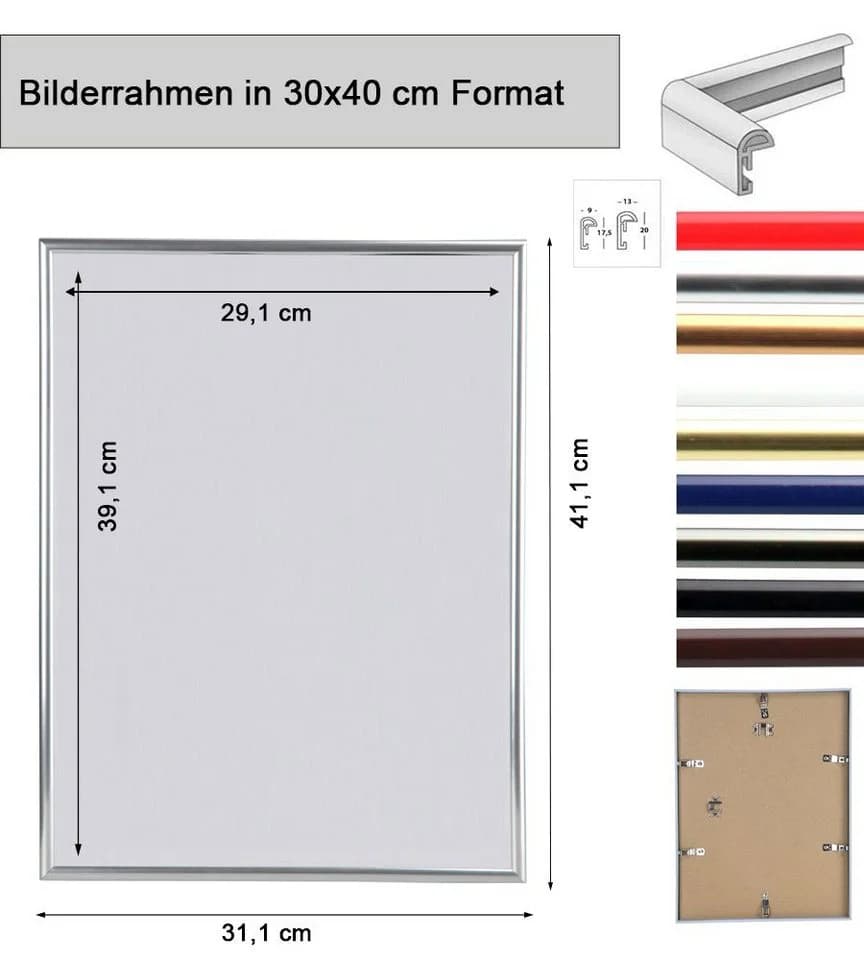 IDEAL TREND Bilderrahmen Schwarz Kunststoff 30x40 cm - Bild 5