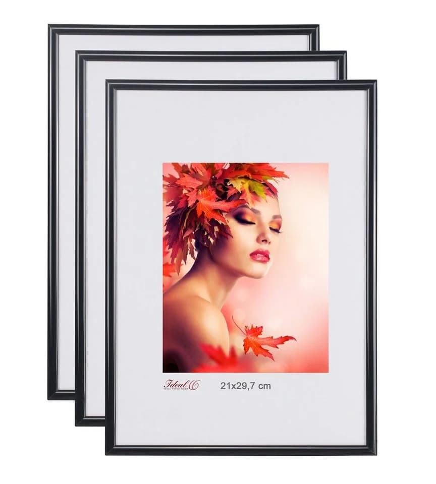 IDEAL TREND Bilderrahmen 3er Pack Schwarz 50x70 cm Kunststoff - Bild 2