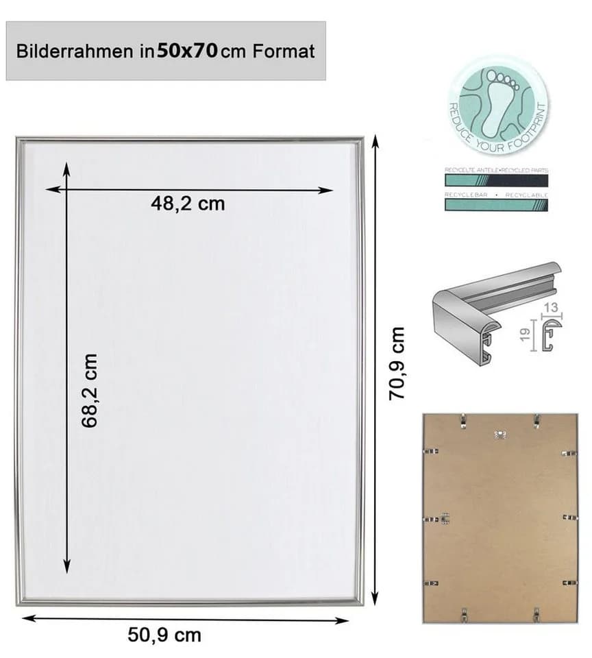 IDEAL TREND Bilderrahmen 3er Pack Schwarz 50x70 cm Kunststoff - Bild 4