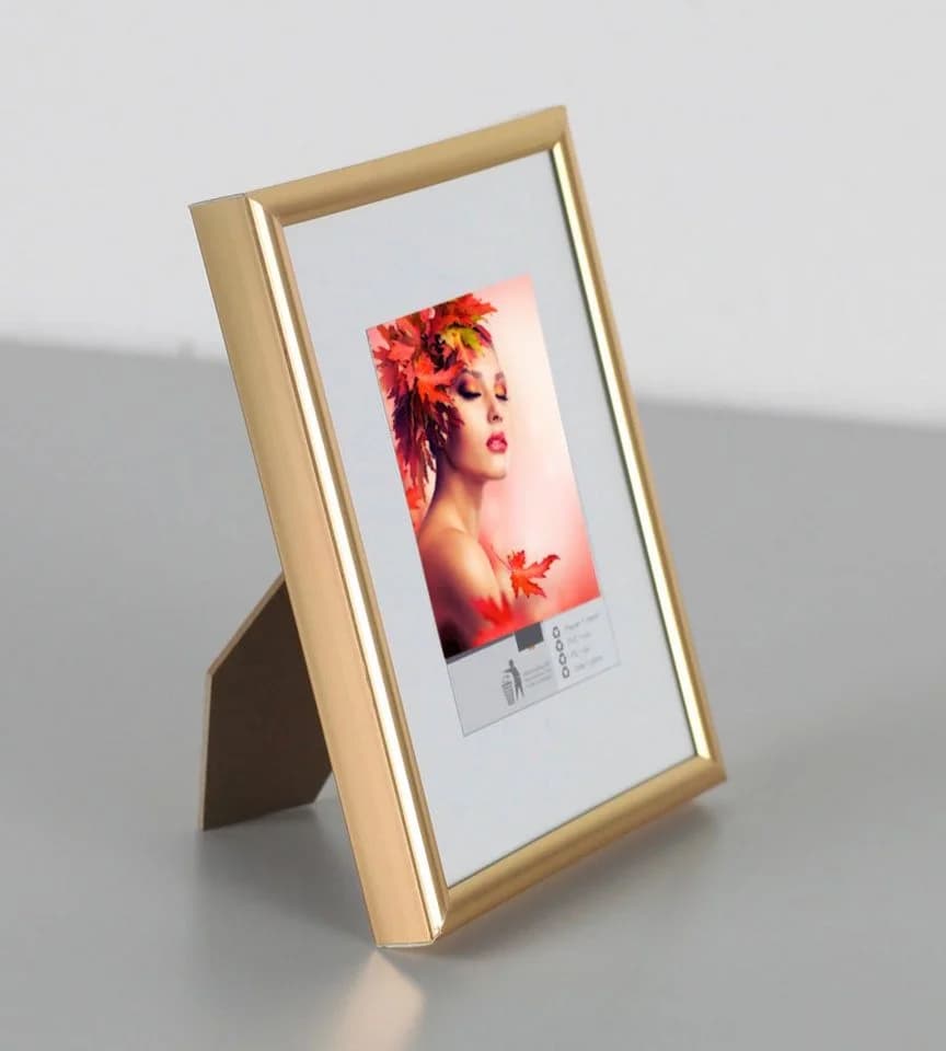 IDEAL TREND Bilderrahmen 10x15 cm Gold Kunststoff mit Klarglas