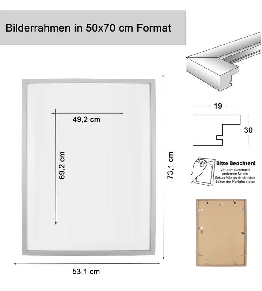 IDEAL TREND Bilderrahmen Holz Weiß mit Plexiglas