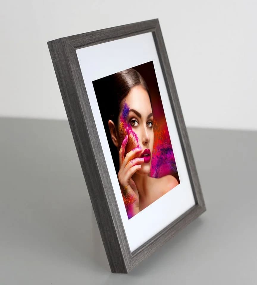 IDEAL TREND Bilderrahmen Holz Grau Plexi