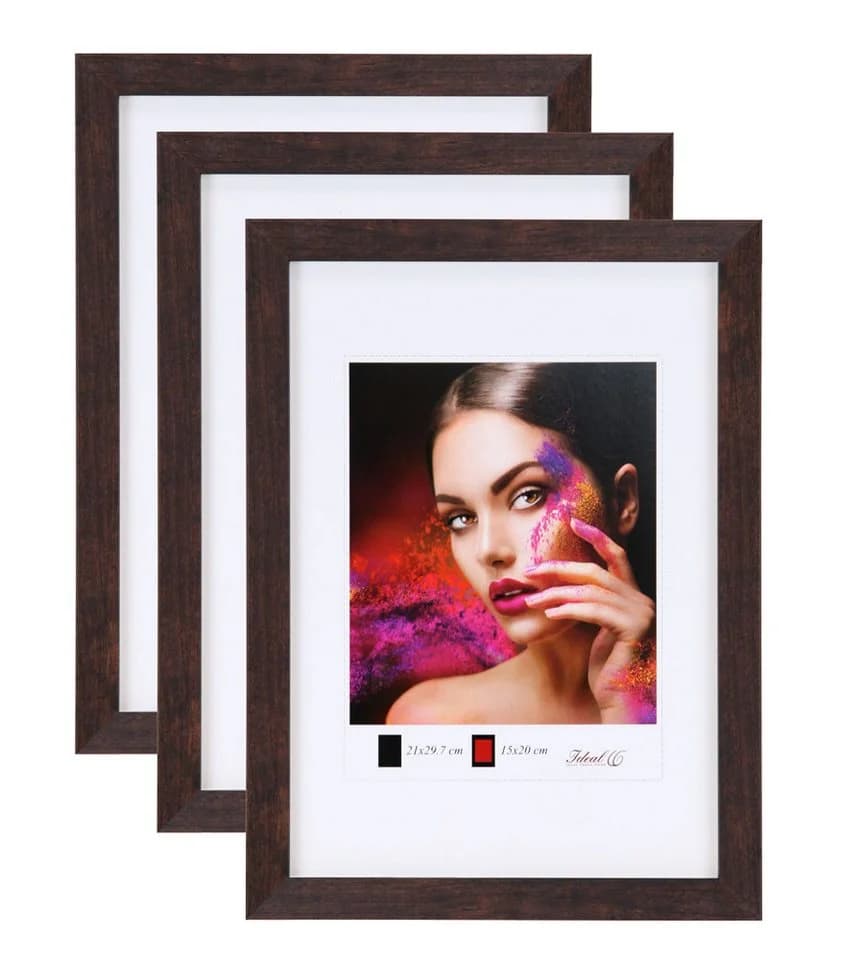 IDEAL TREND Bilderrahmen Set Holz Braun 2er 3er 5er Collage - Bild 2