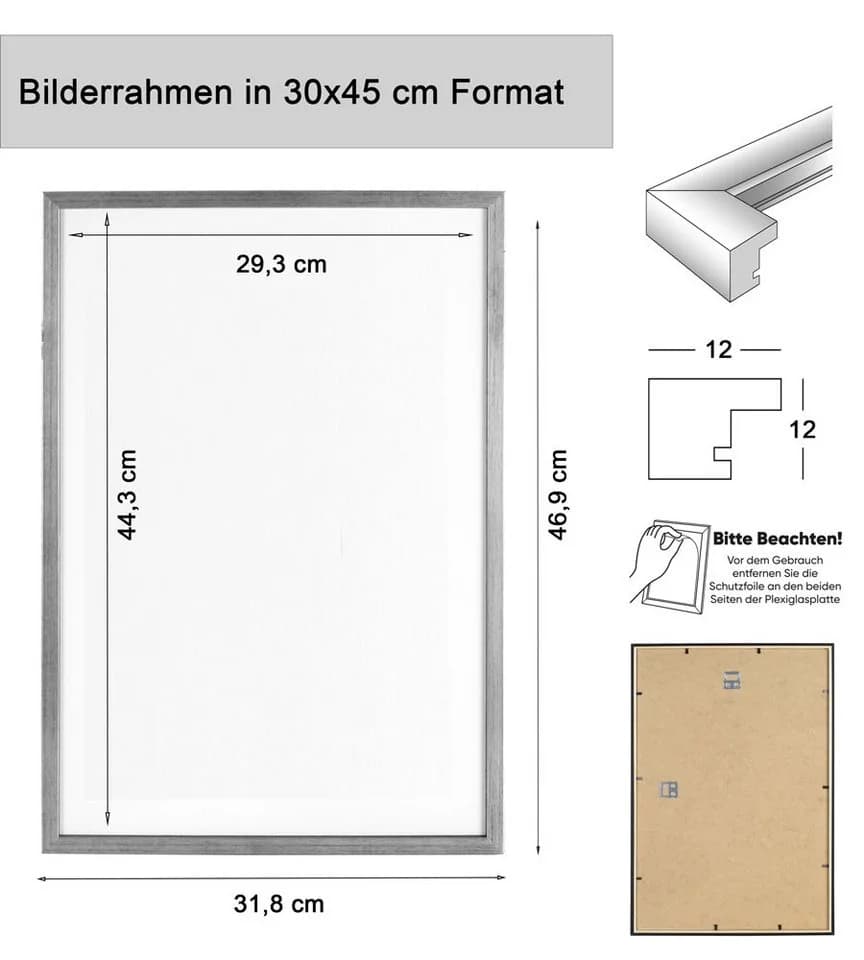 IDEAL TREND Bilderrahmen 30x45 cm Holz Kunststoffglas Braun - Bild 5