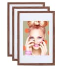 IDEAL TREND Bilderrahmen Set 3er/5er Holz Braun Blockprofil Bild 2