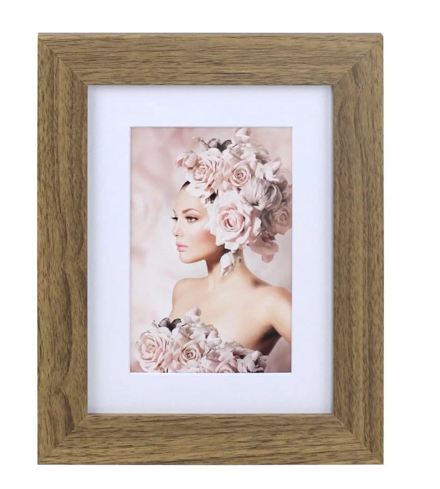 IDEAL TREND Bilderrahmen Holz MDF Eiche 15x20 cm mit Passepartout - Bild 2