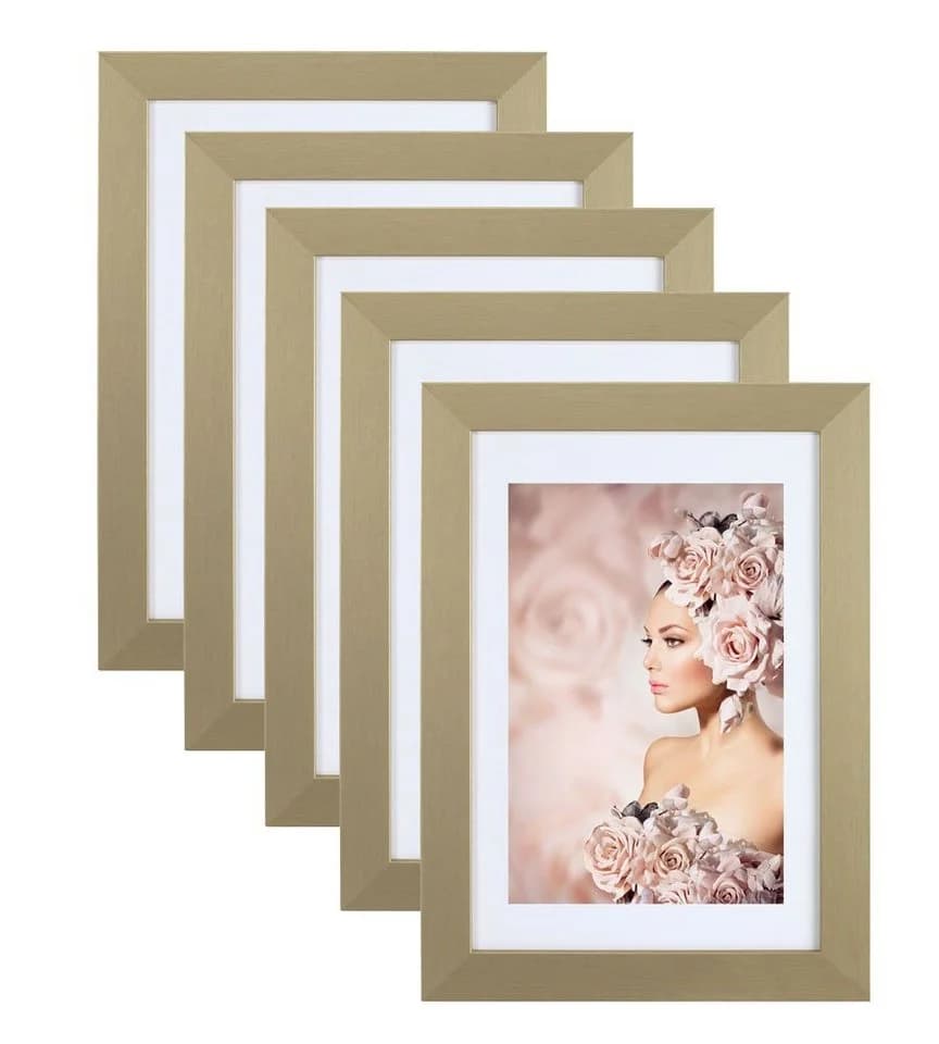 IDEAL TREND Bilderrahmen 5er Pack Gold MDF mit Passepartout - Bild 2