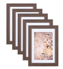 IDEAL TREND Bilderrahmen 5er Pack Holz Braun mit Passepartout Bild 2