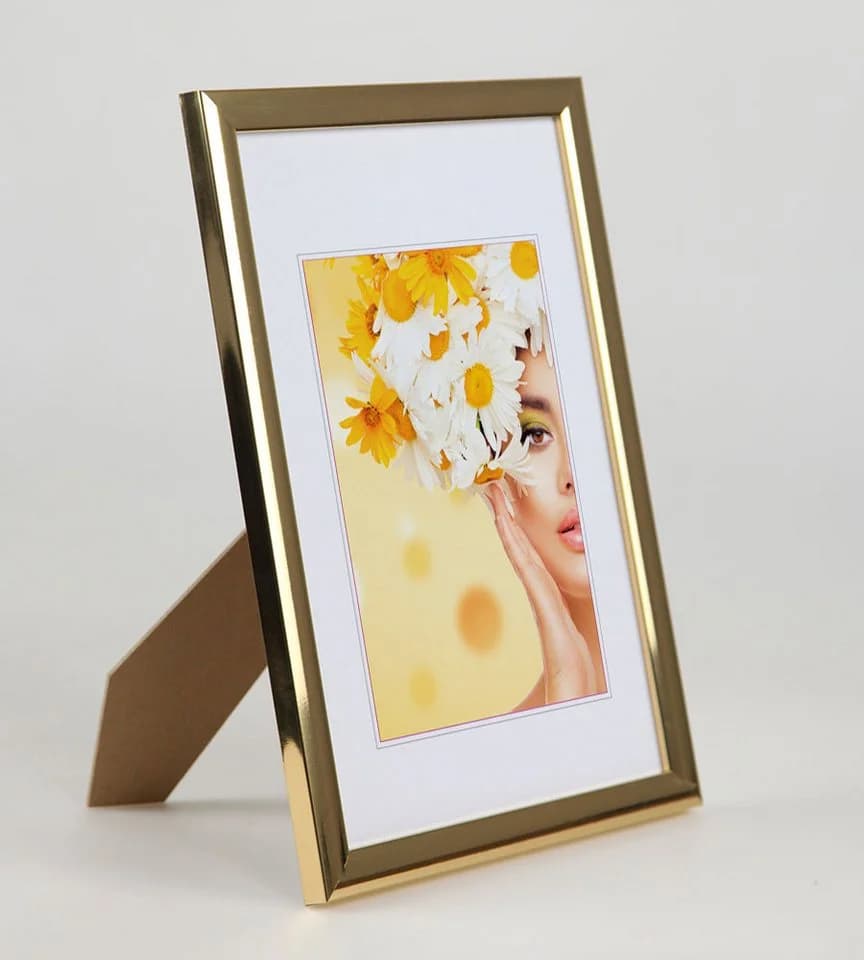 IDEAL TREND Bilderrahmen Kunststoff mit Klarglas Gold