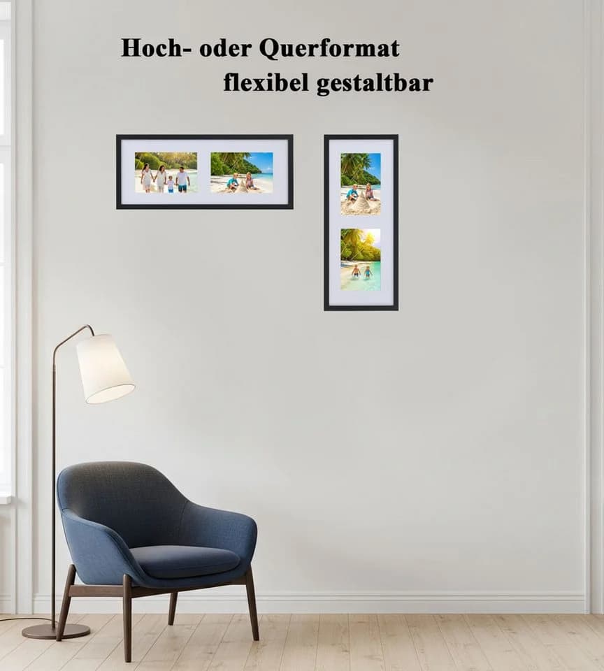 IDEAL TREND Bilderrahmen Multiframe Collage Holz Fotos Massivholz