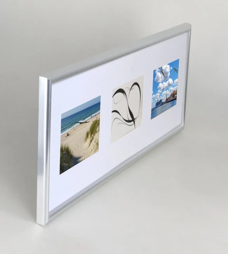IDEAL TREND Galerie-Bilderrahmen Kunststoff mit Passepartout & Klarglas Collagerah, für 3 Bilder - Bild 5