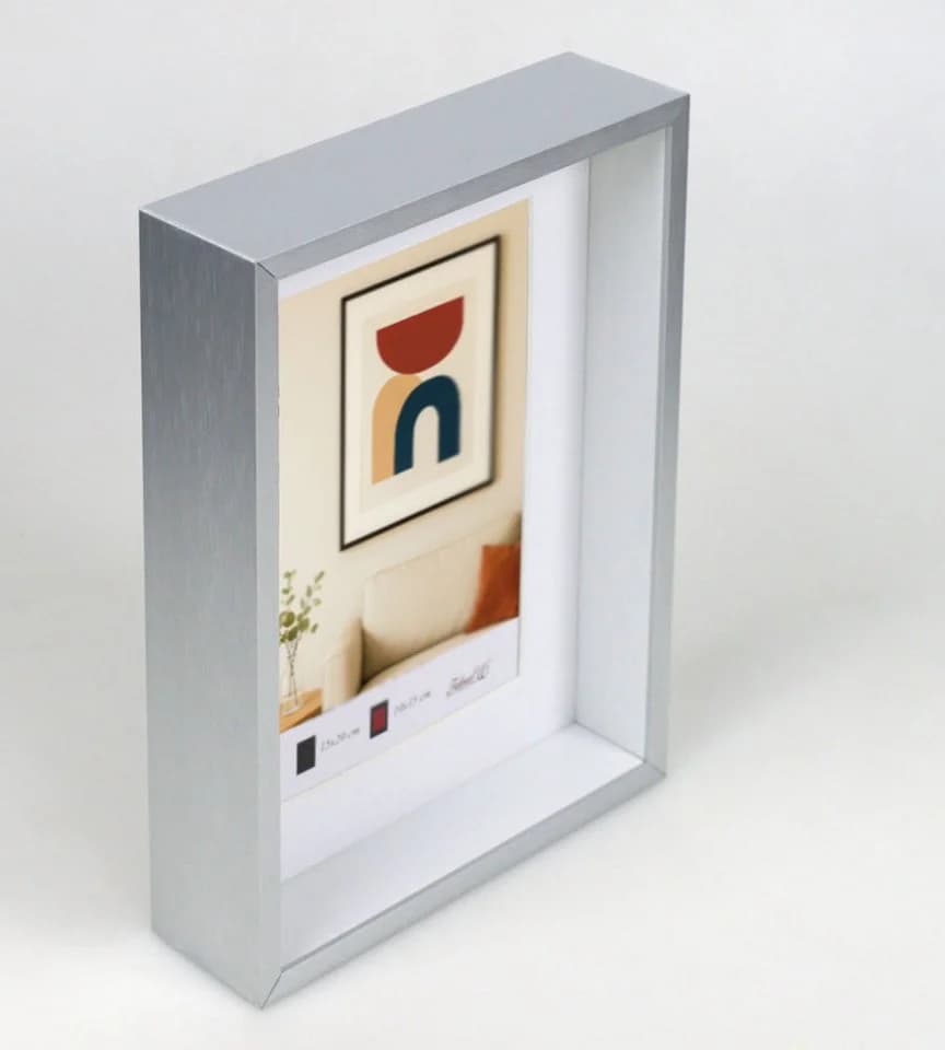 IDEAL TREND Aluminium Bilderrahmen 3D Rahmen mit Passepartout & gehärtetem Glas - Bild 5