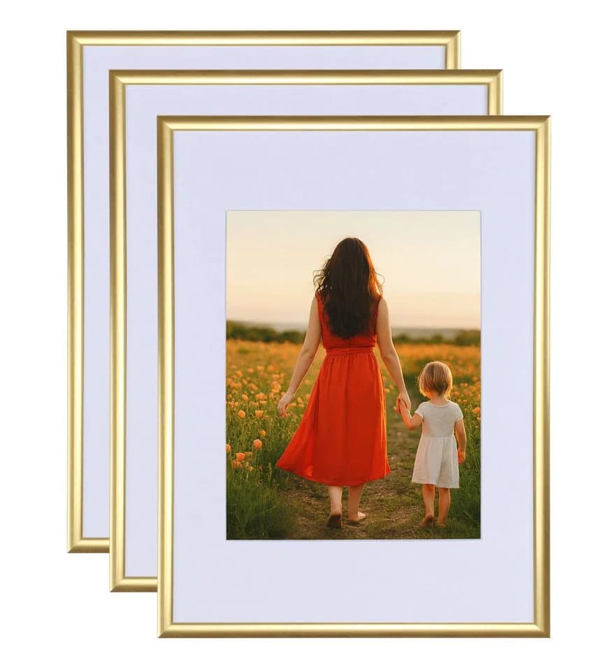 IDEAL TREND Bilderrahmen 10x15 cm Gold Kunststoff mit Passepartout - Bild 2