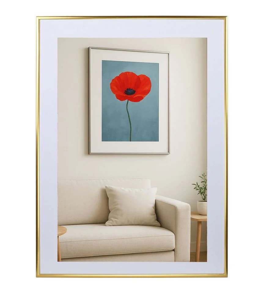 IDEAL TREND Bilderrahmen 3er Set Gold Kunststoff mit Passepartout