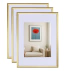 IDEAL TREND Bilderrahmen 3er Set Gold Kunststoff mit Passepartout Bild 2