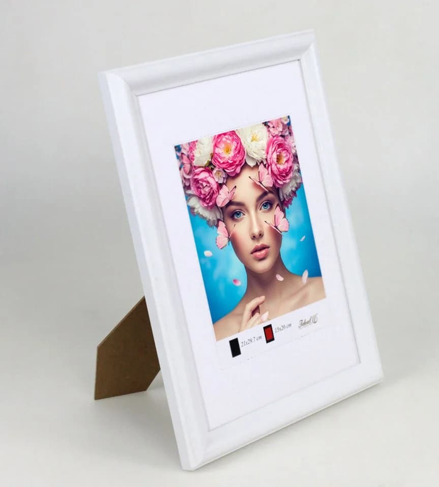 IDEAL TREND Bilderrahmen DIN A4 Weiß MDF mit Kunststoffglas