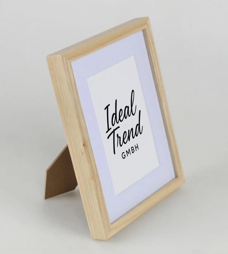 IDEAL TREND Bilderrahmen Massivholz Eiche mit Passepartout & Glas