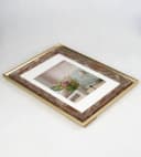 IDEAL TREND Bilderrahmen Gold Mosaik-Holzstruktur mit Passepartout Bild 1