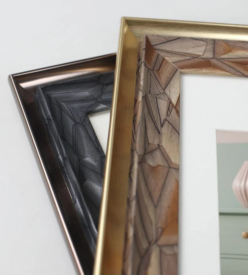 IDEAL TREND Bilderrahmen Gold Mosaik-Holzstruktur mit Passepartout - Bild 5