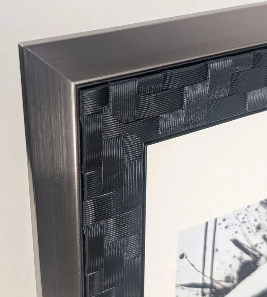 IDEAL TREND Bilderrahmen Schwarz Geometrische Prägung mit Passepartout - Bild 5