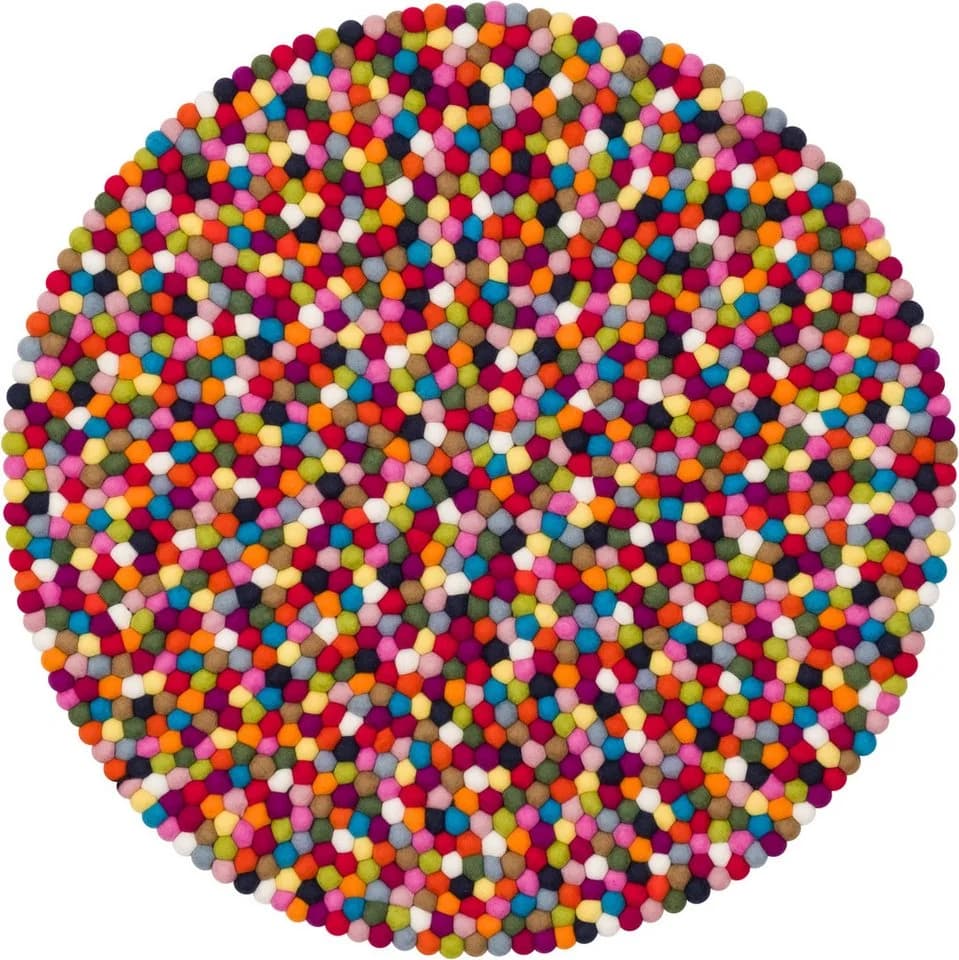 myfelt Wollteppich Lotte Filzkugelteppich 100% Schurwolle Bunt - Bild 2