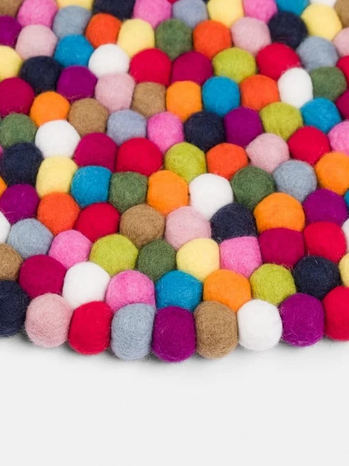 myfelt Wollteppich Lotte Filzkugelteppich 100% Schurwolle Bunt - Bild 4