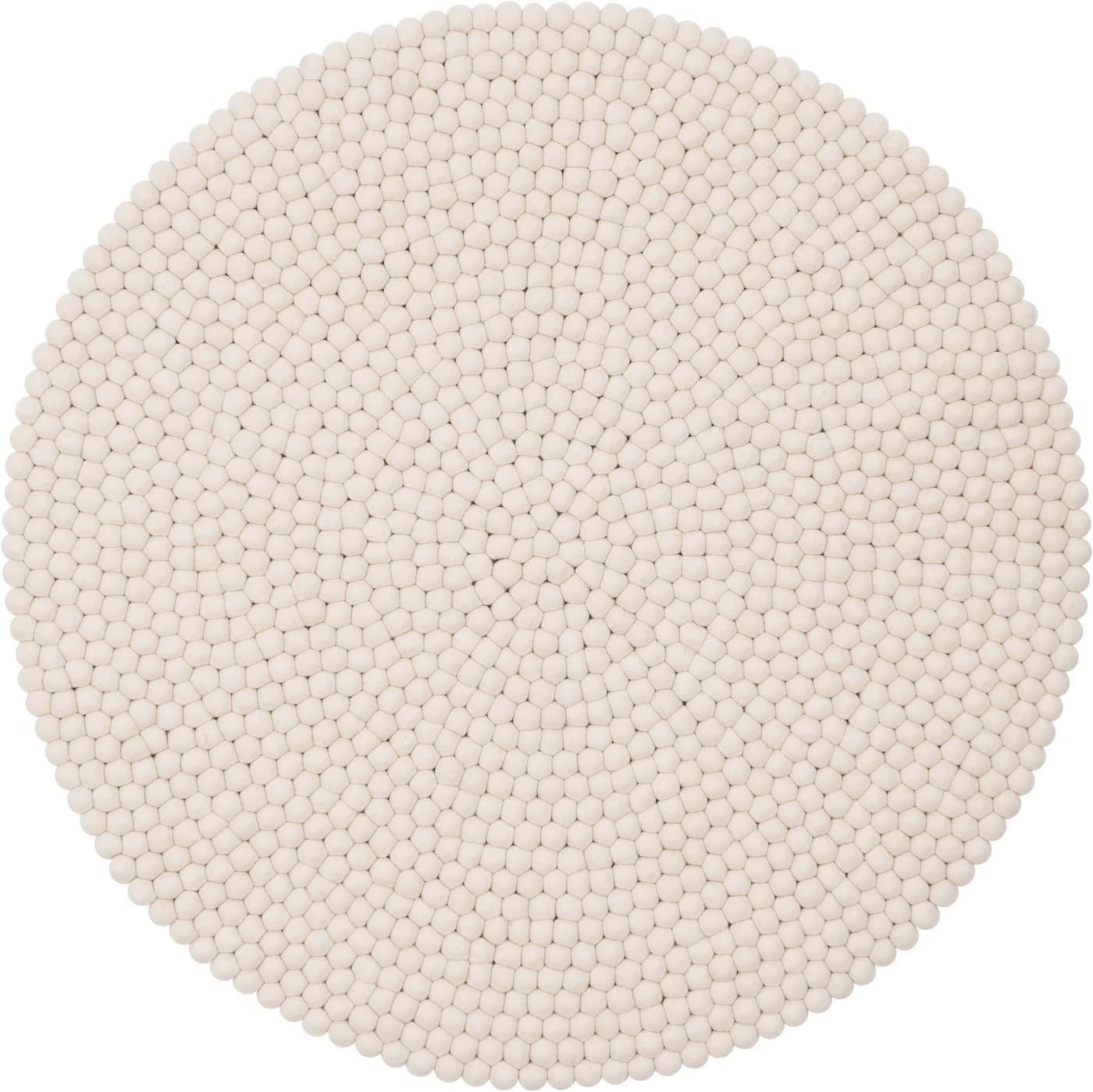 myfelt Wollteppich Linéa Filzkugelteppich 100% Schurwolle Weiss - Bild 2