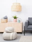 myfelt Pouf Filz Kieselstein Beige Meliert 100% Schurwolle Bild 3