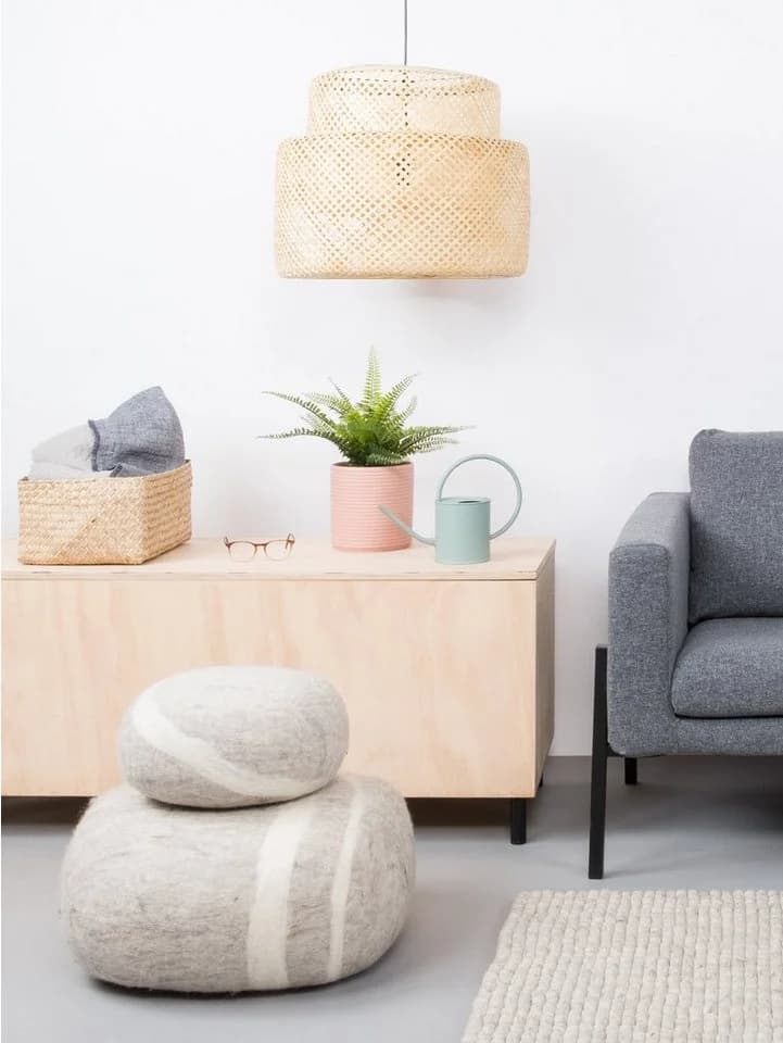 myfelt Pouf Filz Kieselstein Beige Meliert 100% Schurwolle - Bild 3