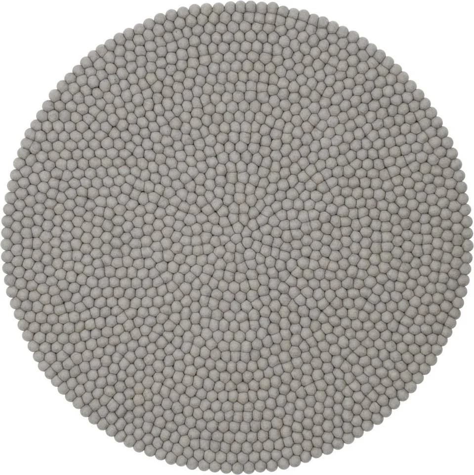 myfelt Wollteppich Luis Filzkugelteppich Rund Basaltgrau - Bild 2